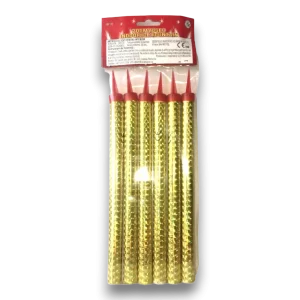 Artificii de tort aurii 20 cm – 70 sec set 6 bucati